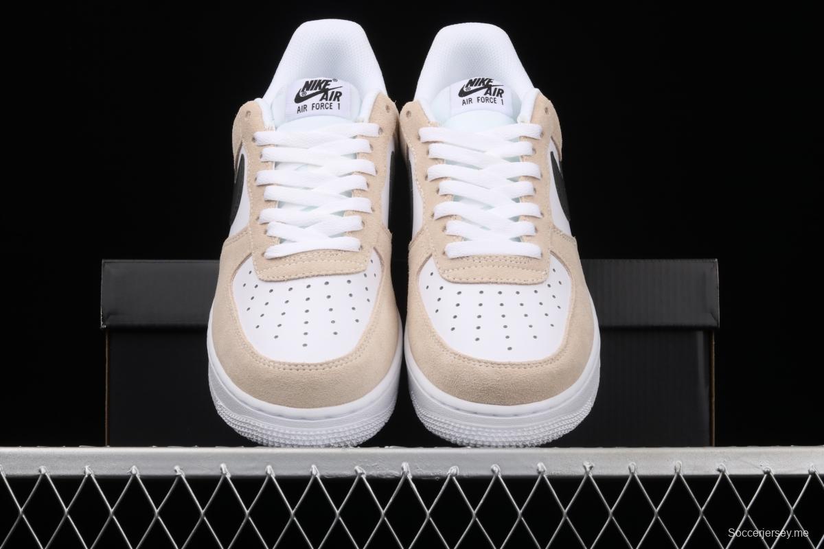 NIKE Air Force 1 Low milk tea white color matching head layer low top casual board shoes BQ8988-100