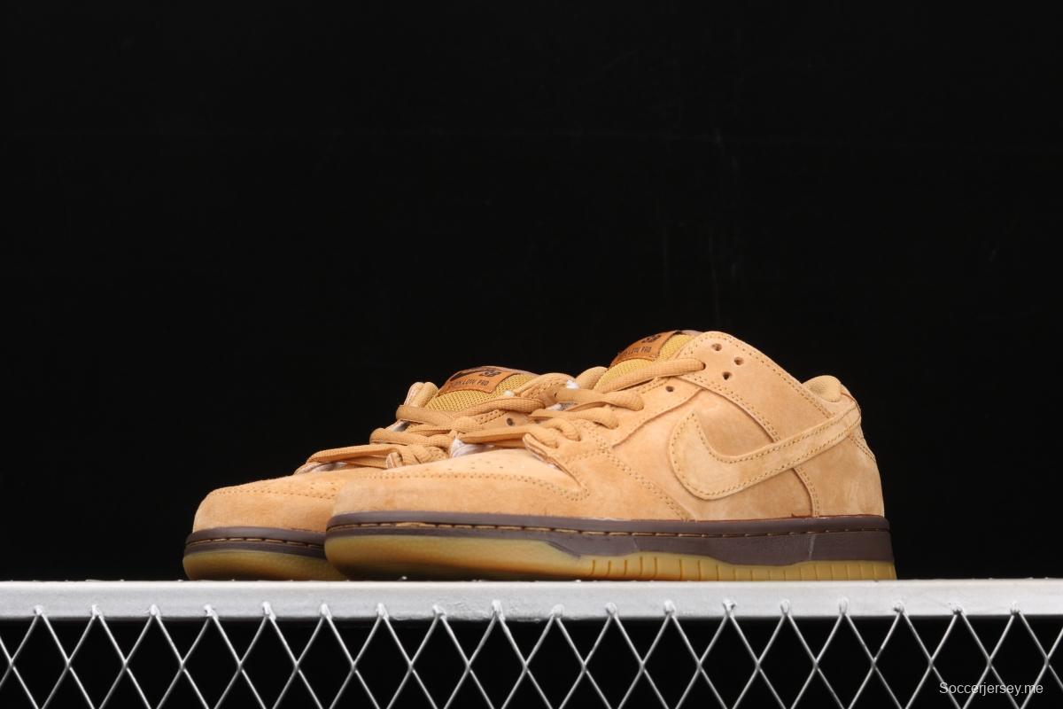 NIKE SB DUNK Low Pro wheat color deciduous yellow low-top sports skateboard shoes 883232-700