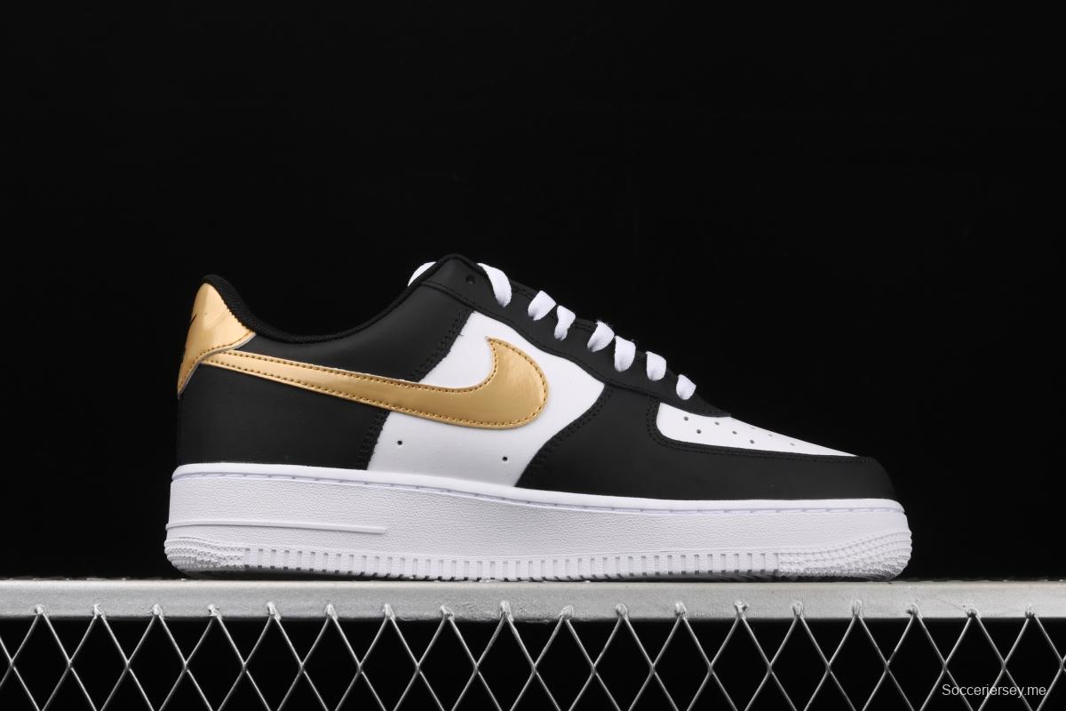 NIKE Air Force 1' 07 Lx black gold low upper shoes CZ9189-001