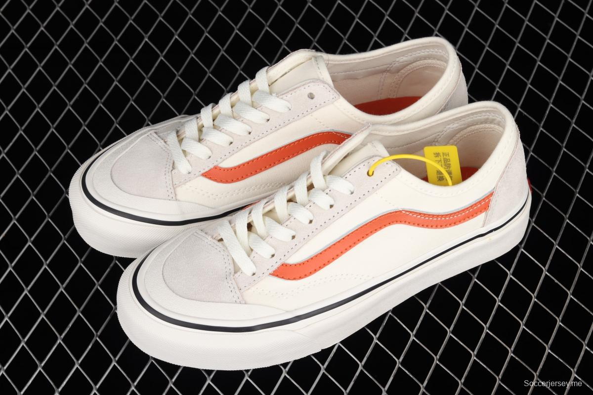 Vans Sk8-Low Reissue S classic rice white orange low-top casual canvas shoes VN0A4UWI4WU