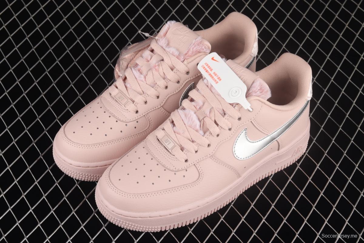 NIKE Air Force 1y07 silver pink low-top women's sports board shoes DO6724-601