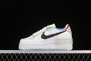 NIKE Air Force 1 ShAdidasow light weight heightened low-top board shoes CV8480-300