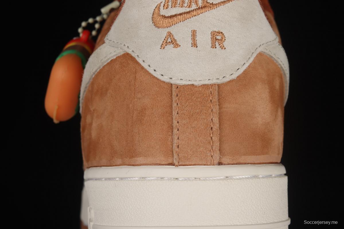 NIKE Air Force 1x 07 ESS milk tea hamburger low top casual board shoes CW2288-855