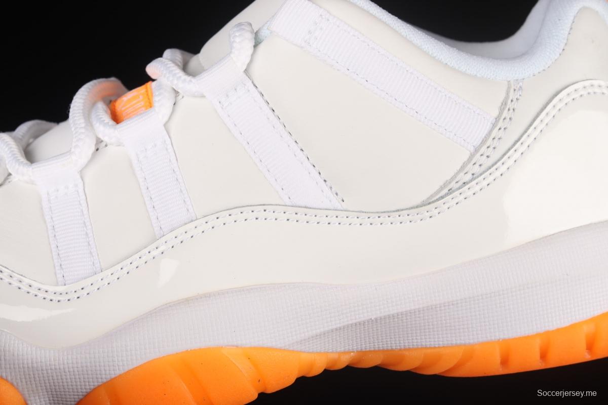 Air Jordan 11 Bright Citus 11 White Orange low Top Basketball shoes AH7860-139