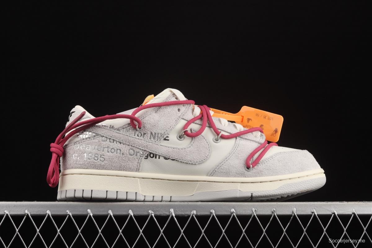 OFF-White x NIKE DUNK Low 12 of 50 OW suede SB buckle rebound fashion casual board shoes DJ0950-114