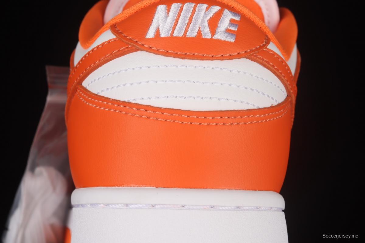 NIKE SB DUNK Low Pro Syracuse White Orange Leisure Sports Board shoes with low Top layer CU1726-101