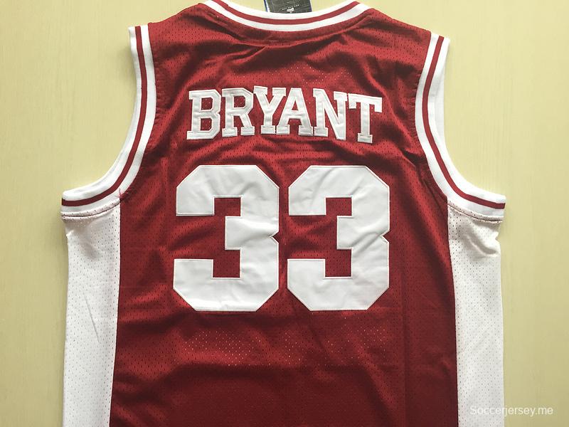 Kobe Bryant 33 Lower Merion High School Red Basketball Jersey