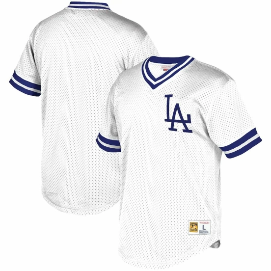 Men's White Mesh V-Neck Throwback Jersey