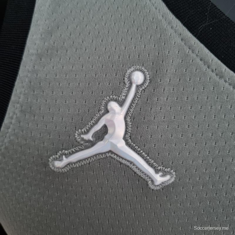 قميص دوري كرة السلة الأمريكي للمحترفين رقم 75th Anniversaryth Curry #30 إصدار مدينة بروكلين نتس باللون الرمادي
