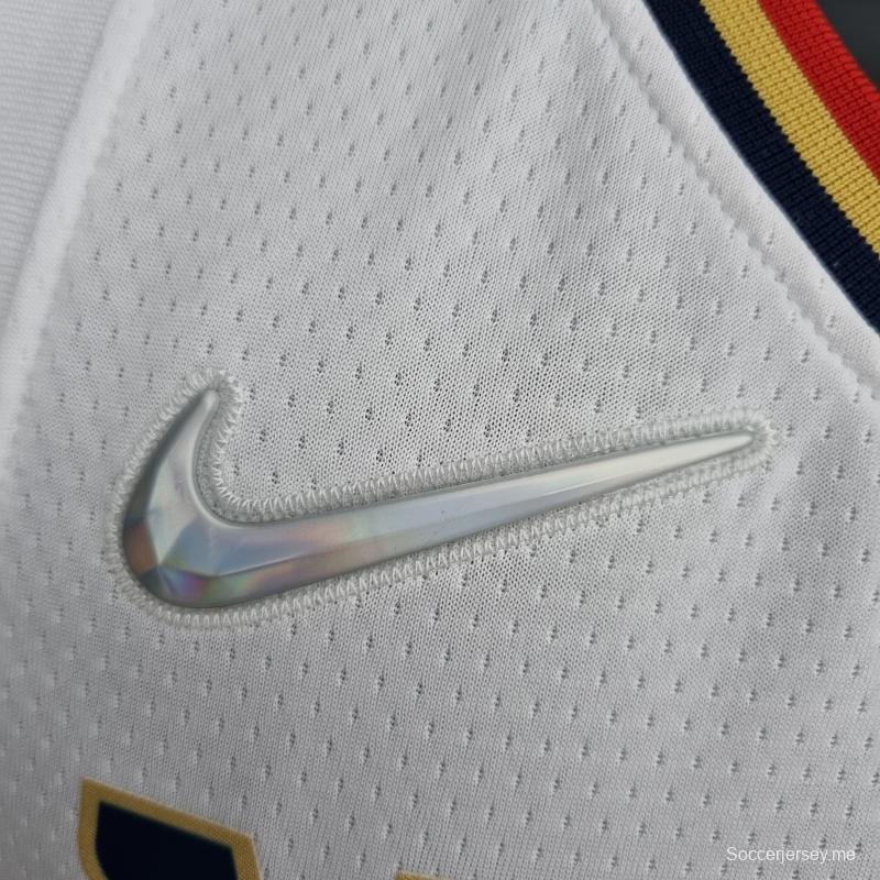 2022 نيو أورليانز بيليكانز بيليكانز إنجرام #14 إصدار المدينة ويليامز #1 قميص نيو أورليانز بيليكانز إنجرام رقم 14 قميص إن بي إيه الأبيض رقم 1
