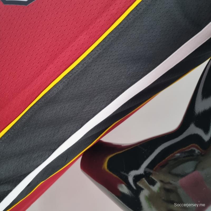 قميص الذكرى 75 لميامي هيت ميامي هيت جوردان أديبايو #13 قميص دوري كرة السلة الأمريكي للمحترفين باللون العنابي
