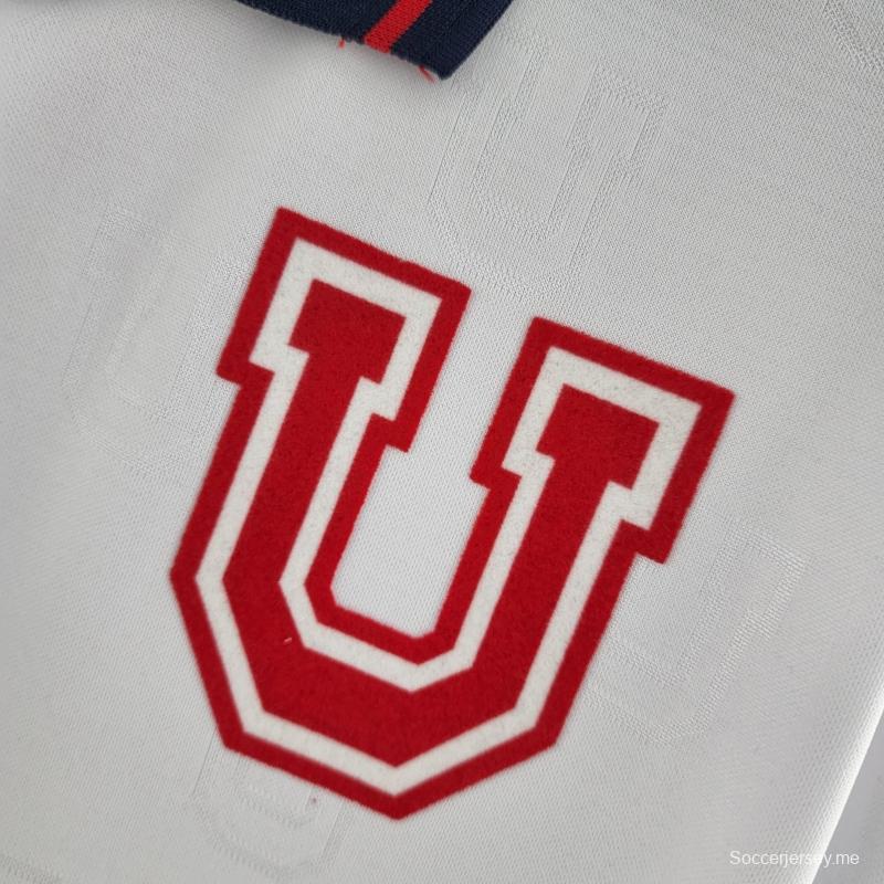 قميص كرة قدم ريترو بأكمام طويلة الأكمام طويل الأكمام لجامعة تشيلي 1998
