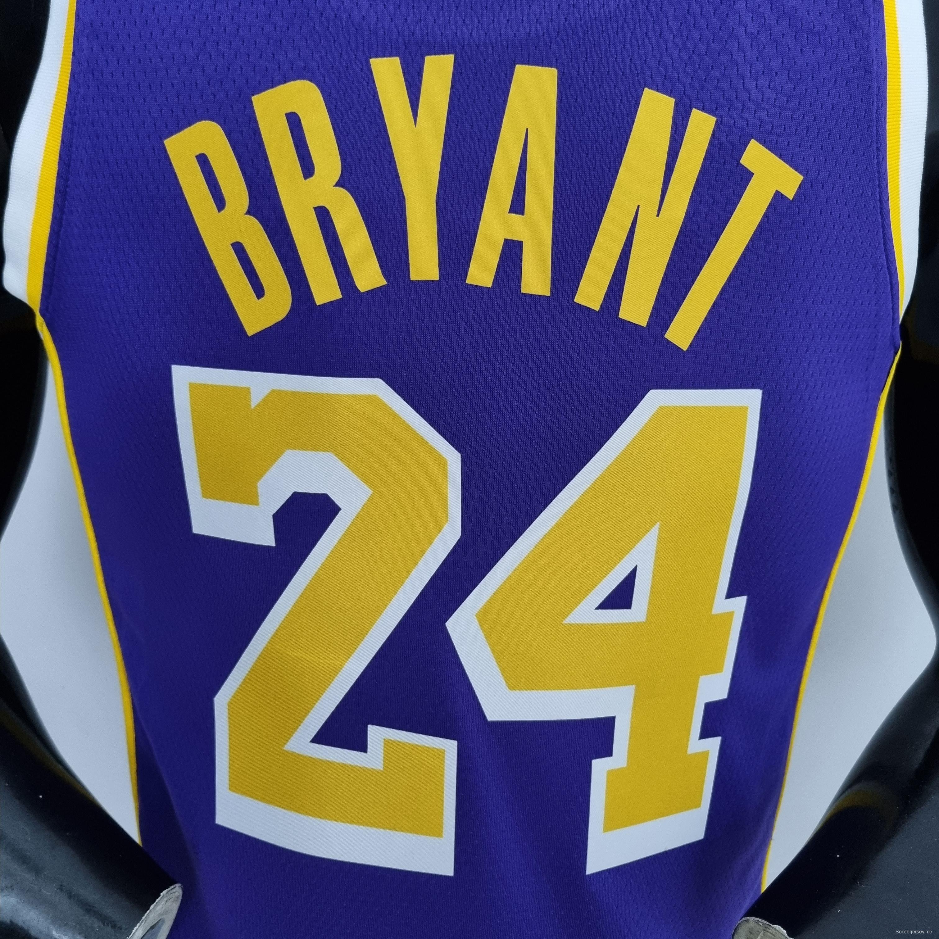 الذكرى 75 لقميص BRYANT#24 لوس أنجلوس ليكرز جوردان جوردان قميص دوري كرة السلة الأمريكي للمحترفين البنفسجي
