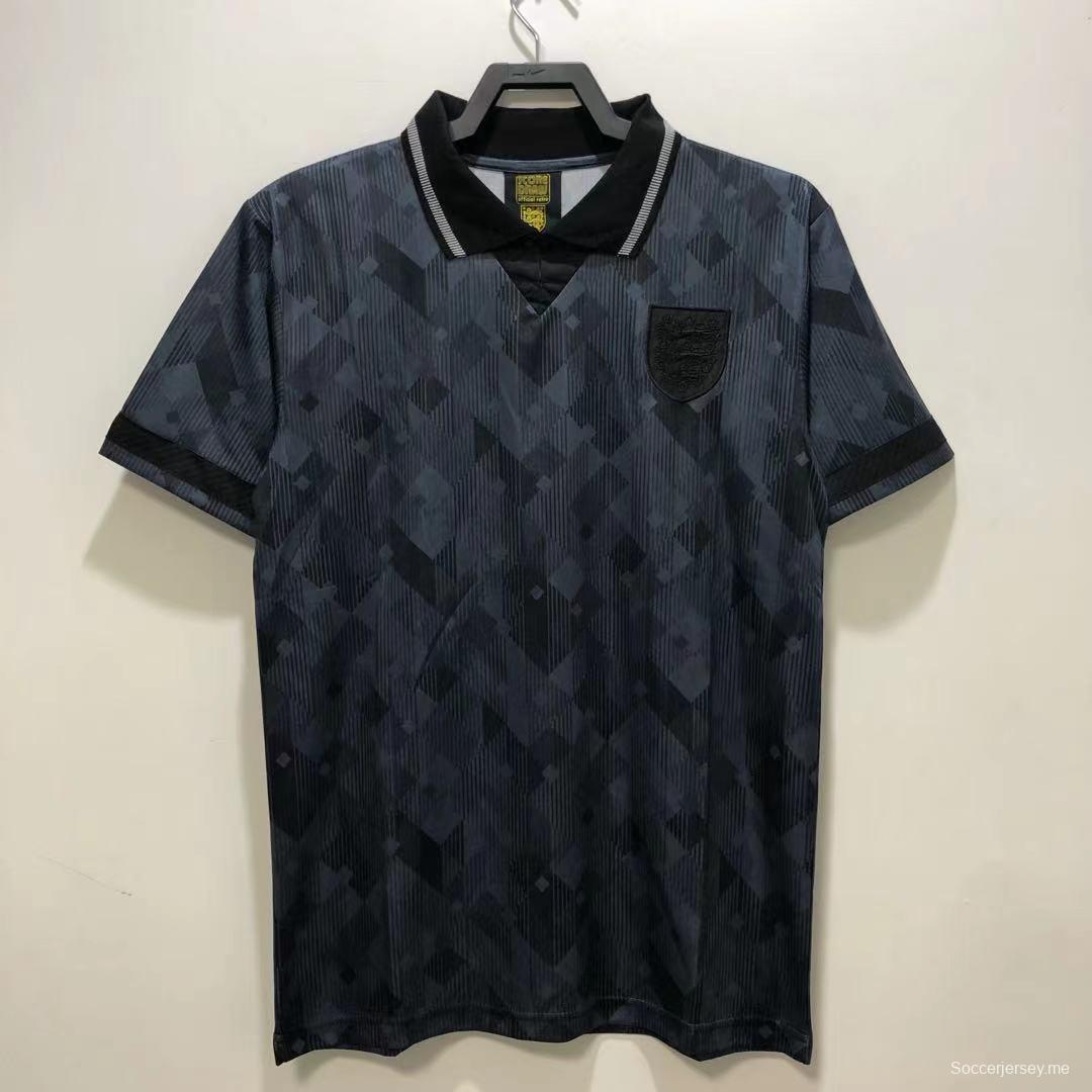 قميص كرة قدم أسود عتيق موديل 1990 إنجلترا 1990 ذهاباً وإياباً
