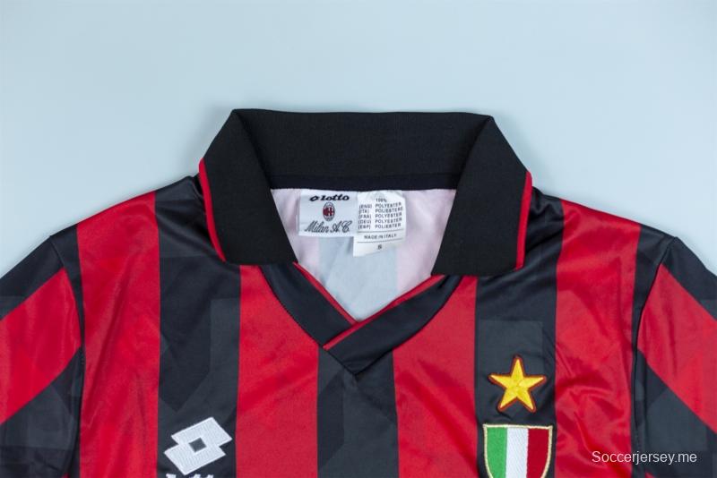 قميص فريق ميلان 92/94 RETRO 92/94 قميص فريق ميلان الإيطالي لكرة القدم الأساسي
