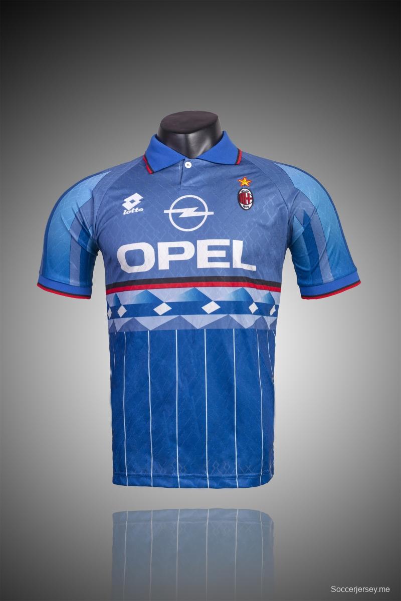 قميص كرة القدم RETRO 94/95 قميص كرة القدم الثاني لميلان ميلان خارج ملعبه
