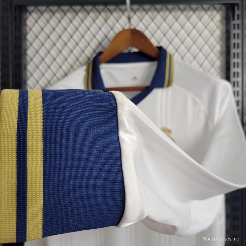 قميص تدريب ريترو بأكمام طويلة 2019-20 ريال مدريد أبيض اللون أبيض
