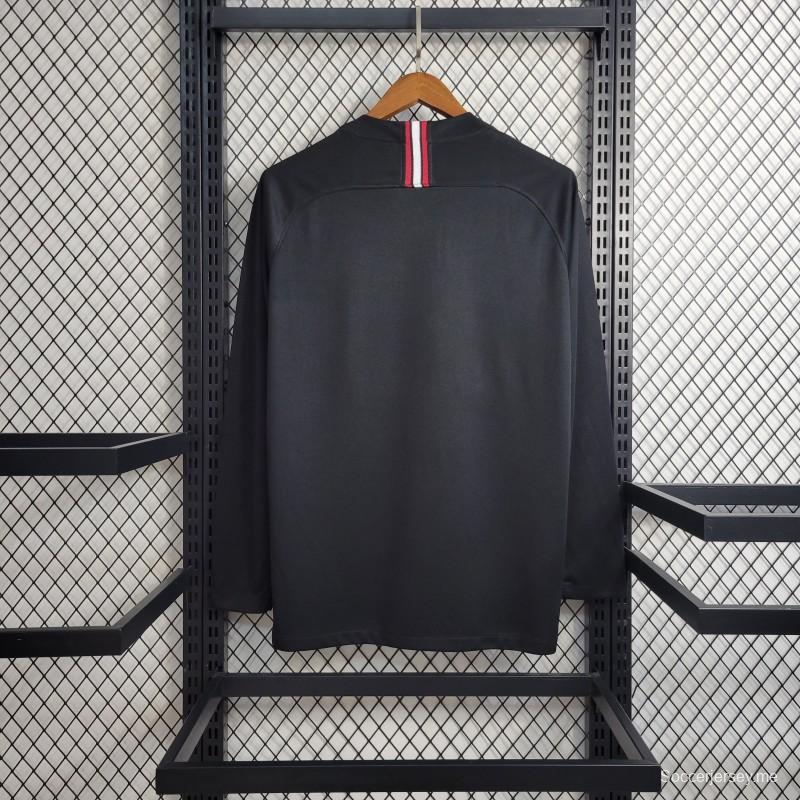 قميص ريترو بأكمام طويلة 18-19 باريس سان جيرمان أسود دوري الأبطال
