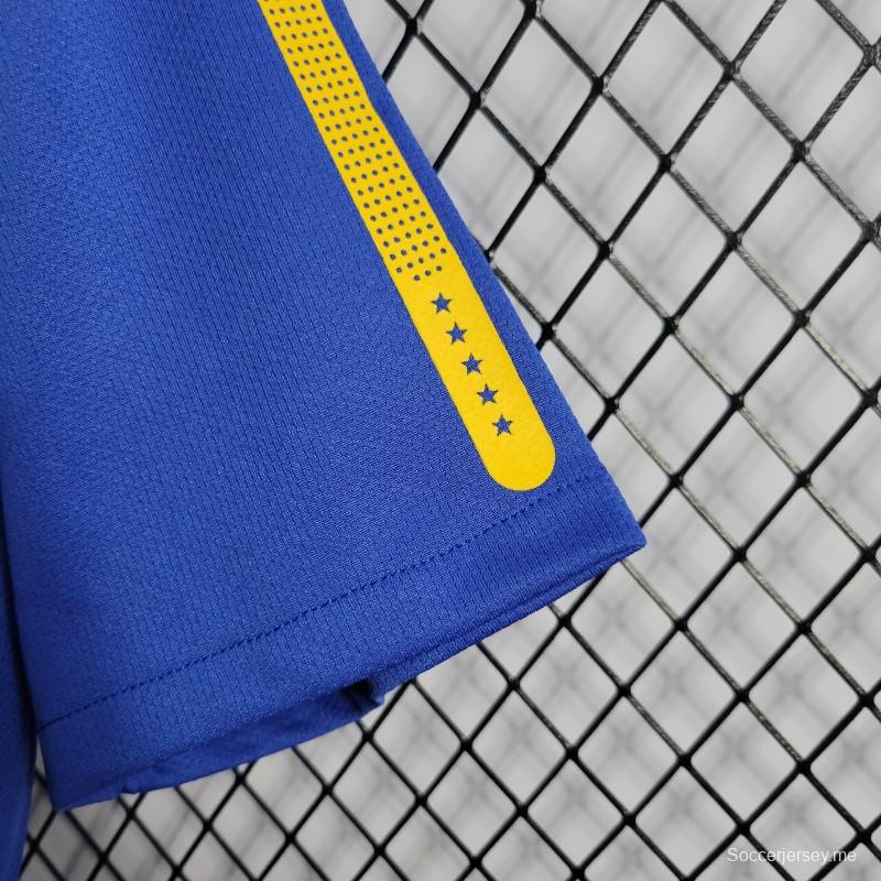 قميص أزرق عتيق رياضي أزرق اللون أزرق اللون البرازيل 2010 ذهاباً وإياباً
