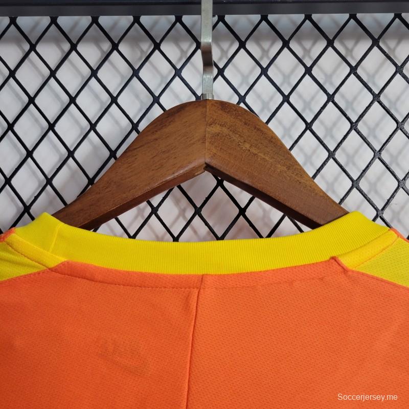 قميص بأكمام طويلة ريترو 1998 حارس مرمى البرازيل برتقالي اللون
