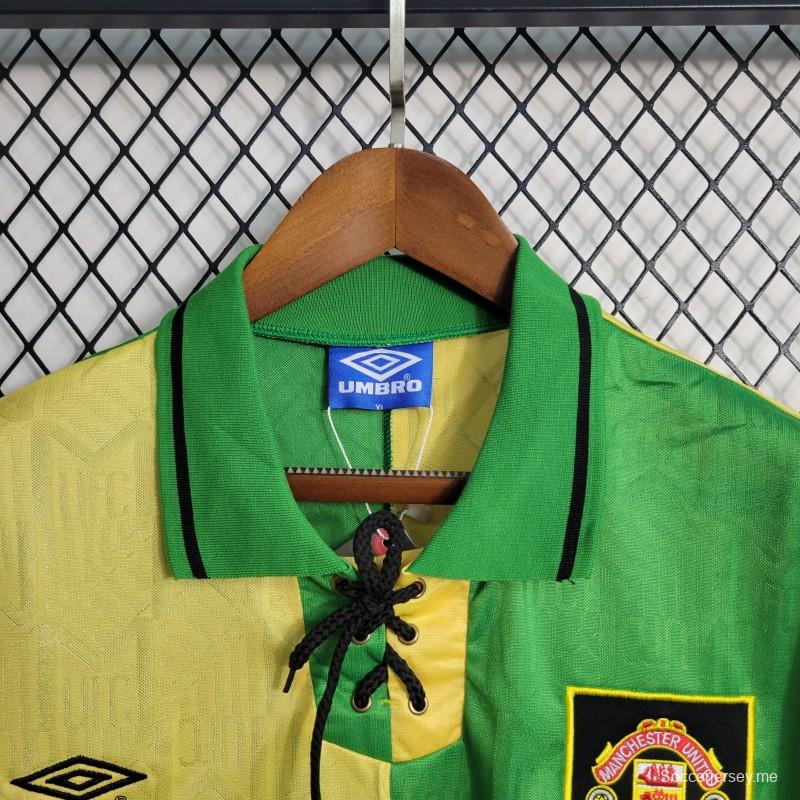 قميص أخضر قديم لمانشستر يونايتد الثالث أخضر 1992/94 ريترو 1992/94
