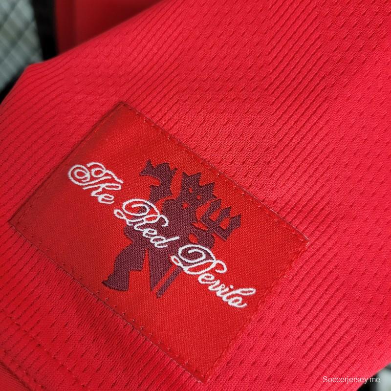 قميص بأكمام طويلة ريترو طويل الأكمام 07-08 قميص مانشستر يونايتد نسخة دوري أبطال أوروبا
