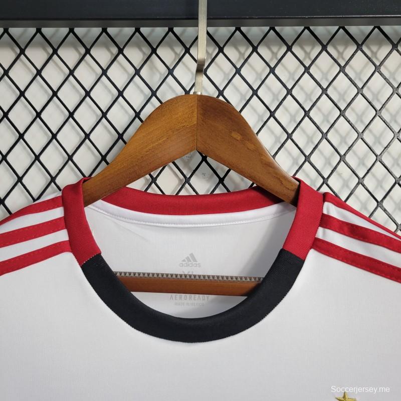 قميص أبيض ريترو 19-20 فلامنجو خارجي أبيض عتيق
