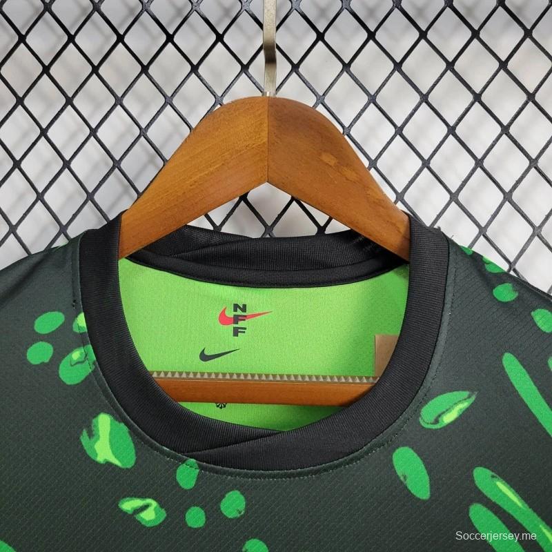 2024 قميص نيجيريا Away نيجيريا أخضر أسود اللون أسود 2024
