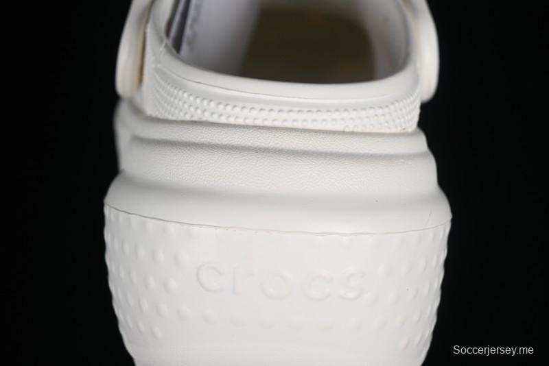 Crocs Classic Clog Retro Beach Sandals with Adjustable Heel Strap and Thick Sole - B.D4