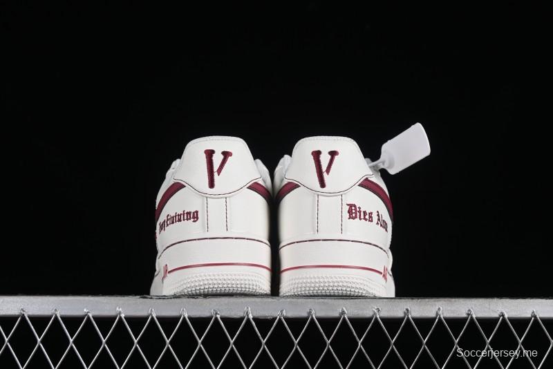 Nike Vlone x Air Force 1 '07 Low Collaboration Wine Red Casual Sneakers - AA5360-010