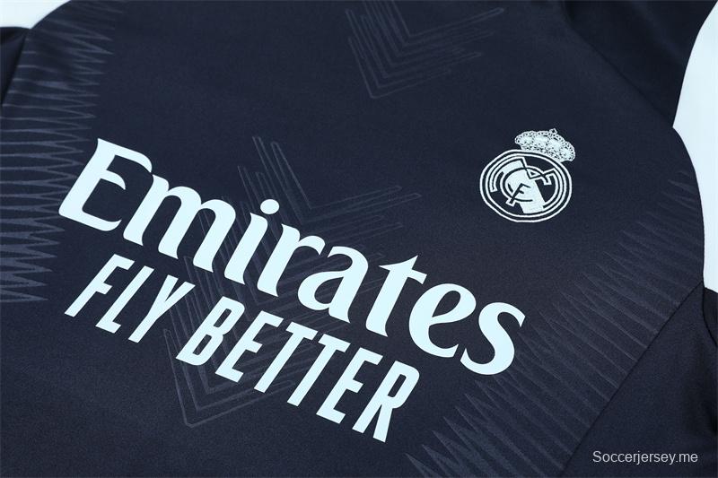 24/25 ريال مدريد سترة نصف سحاب باللون الكحلي + بنطلون طويل + بنطلون طويل
