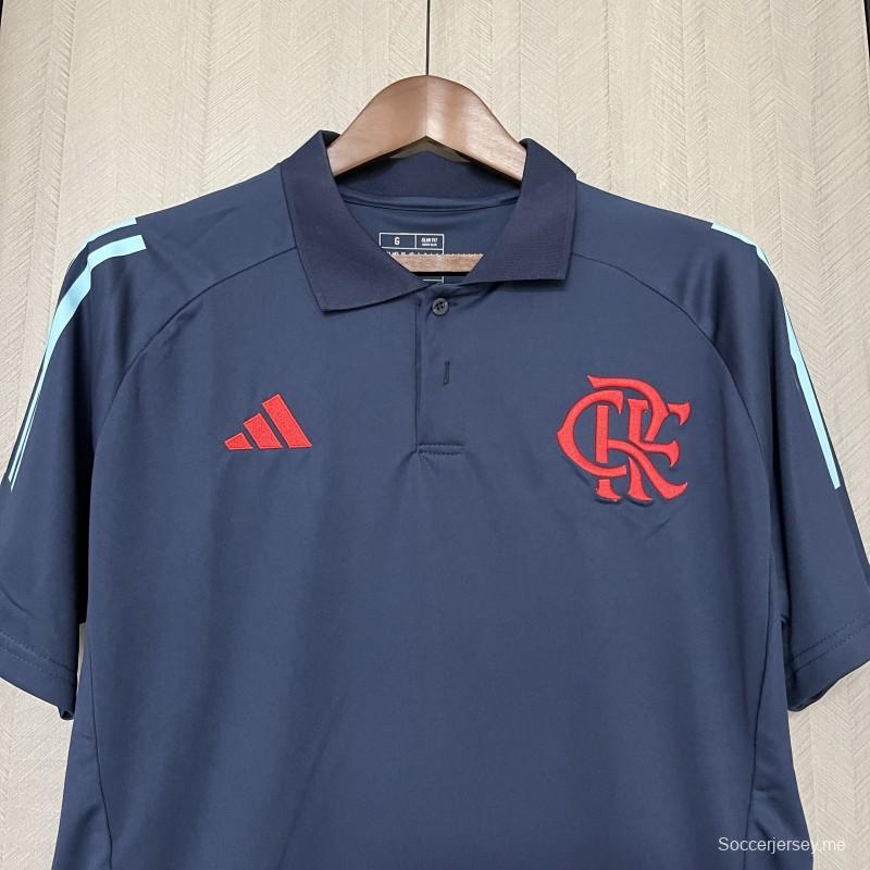 25/26 فلامنجو فلامنجو قميص بولو أزرق غامق S-XXXXL