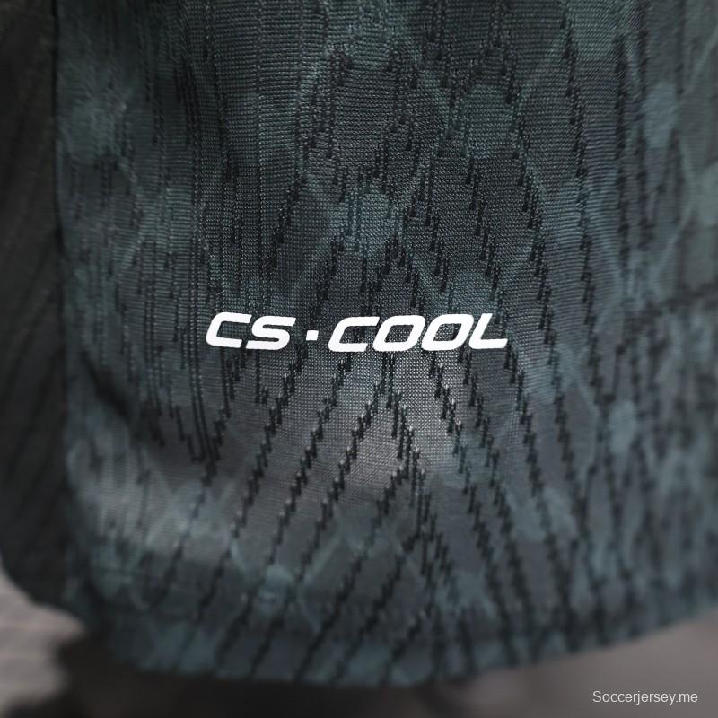 إصدار اللاعب 25/26 سي دي بالستينو بالستينو قميص أسود بخطوط حمراء-خضراء وراعي بنك فلسطين