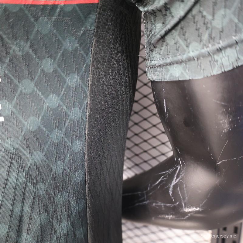 إصدار اللاعب 25/26 سي دي بالستينو بالستينو قميص أسود بخطوط حمراء-خضراء وراعي بنك فلسطين