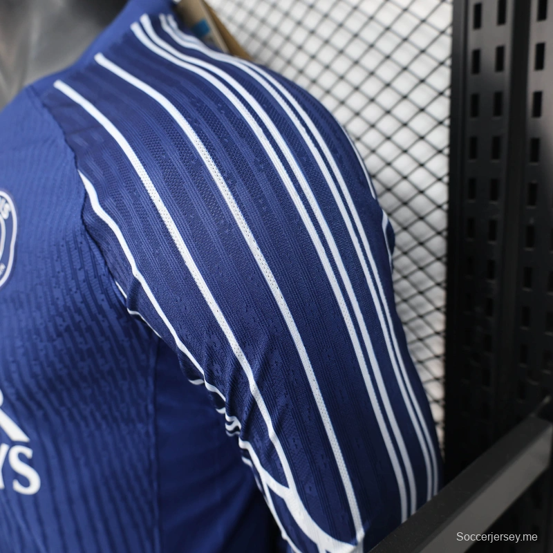 24/25 نسخة اللاعب باريس سان جيرمان باريس سان جيرمان فورث قميص بأكمام طويلة أزرق