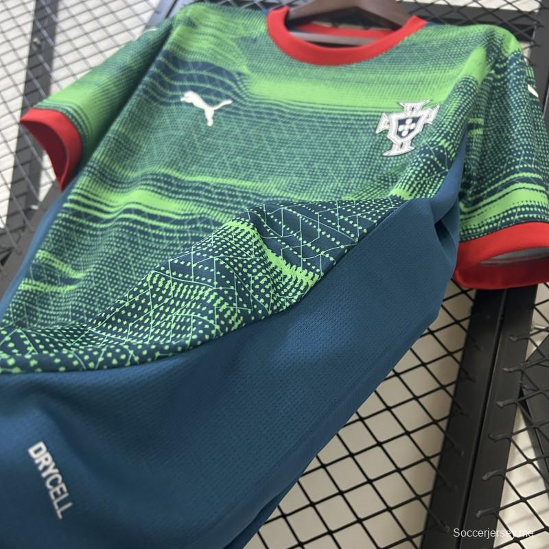2025 البرتغال 2025 قميص البرتغال الرياضي الإلكتروني الأخضر الرئيسي
