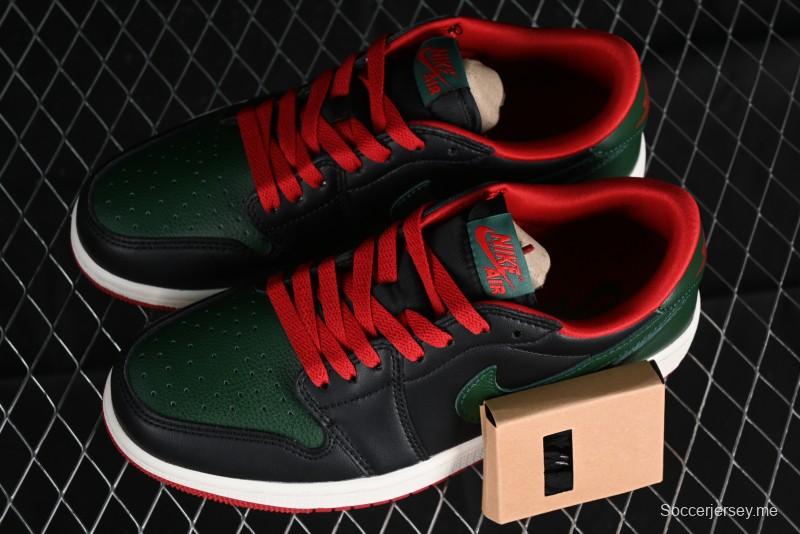 Nike Air Jordan 1 Low AJ1 Black Green Casual Sneakers - CZ0775-036