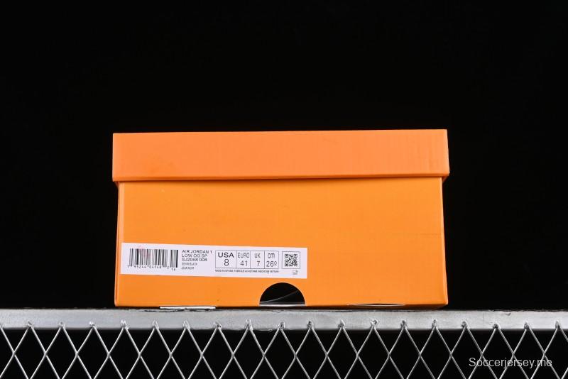 Nike Travis Scott x Fragment Design x Jordan Air Jordan 1 Low OG SP AJ1 LV Black Denim Print Low-Top Casual Sneakers - SJ2068-008