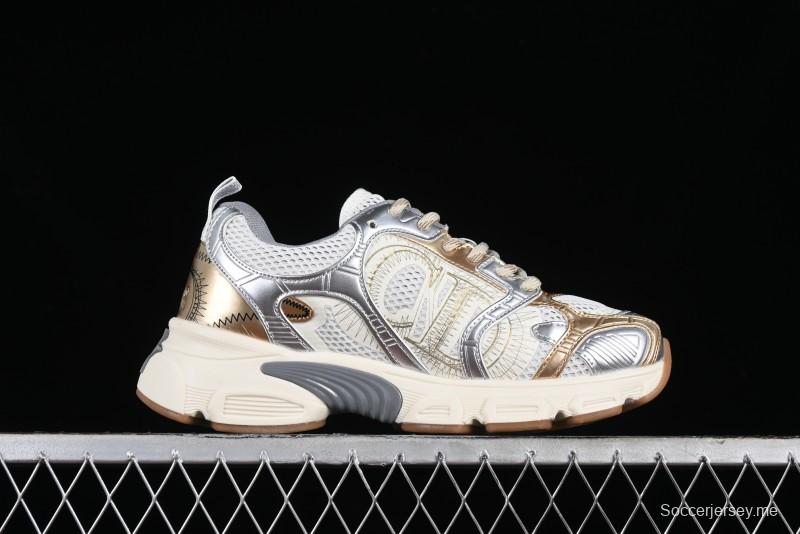 Dior Chrono Round Toe Lace-Up Lifestyle Casual Running Sneakers - 49G GOLDEN