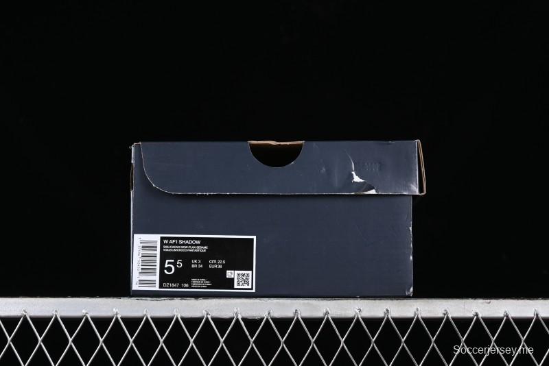 Nike Air Force 1 Shadow Low-Top Sneakers with Lightweight EVA Midsole and Anti-Slip RB Rubber Outsole - DZ1847-106