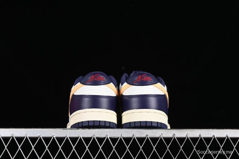 Nike Dunk Low Retro SB Skateboarding Shoes in Navy Blue with Purple Gold White Colorway - FV8106-181
