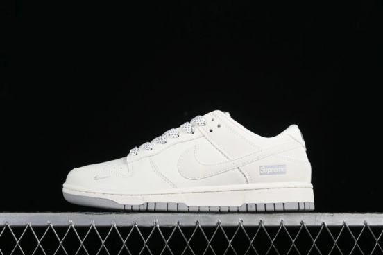 Nike SB Dunk Low Supreme Collaboration - Classic Beige Gray Anniversary High-End Custom Low-Top Casual Skate Shoes - XX8888-001