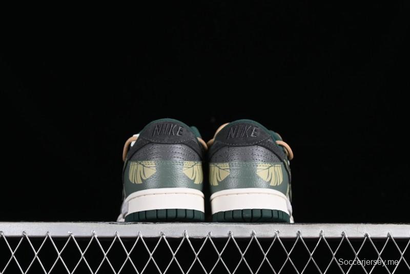 Nike Dunk Low Panda Prank Jungle Crossing - Green Wild Floating Abyss Beige Brown Green SB Lace-Up Low-Top Casual Skate Shoes - FD0350-133