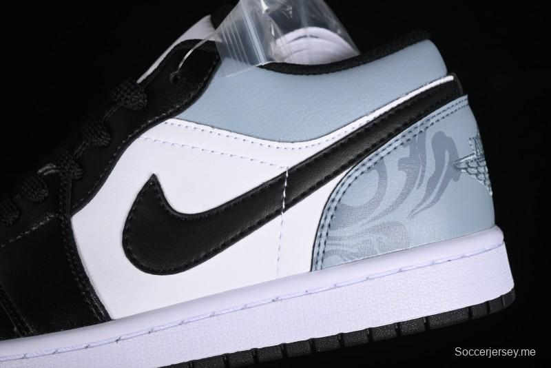 Nike Air Jordan 1 Low Retro Basketball Shoes with Cosmic Exploration Theme - 553558-132