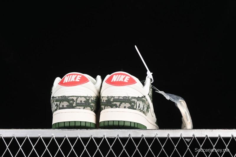 Nike SB Dunk Low Dior Collaboration - Navy Blue Pattern Anniversary High-End Custom Low-Top Casual Skate Shoes - XY1688-005