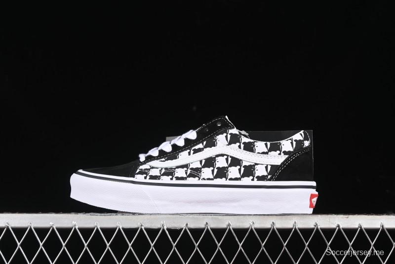Vans Old Skool Checkerboard Bear Comfortable Slip-Resistant Cushioned Casual Vulcanized Sneakers - VN000D3CG03