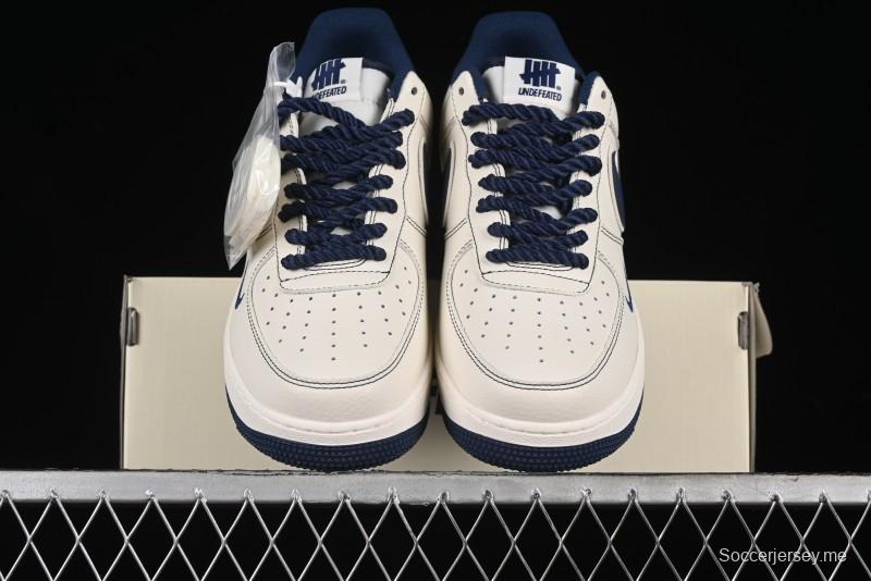 Nike Undefeated x Air Force 1 Low Casual Sneakers in Dark Blue Hemp with Reflective Details - UT2023-205