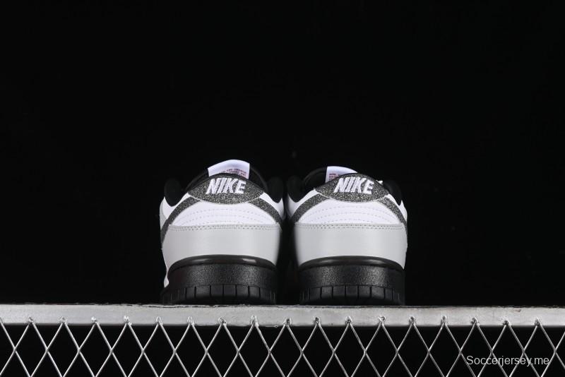 Nike Dunk Low "Glitter Swoosh" Light Silver SB Low-Top Casual Skate Shoes - HQ3462-191