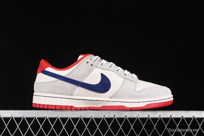 Nike SB Dunk Low Givenchy Collaboration - Gray Blue Red Double Swoosh Anniversary High-End Custom Low-Top Casual Sneakers - CF3688-033