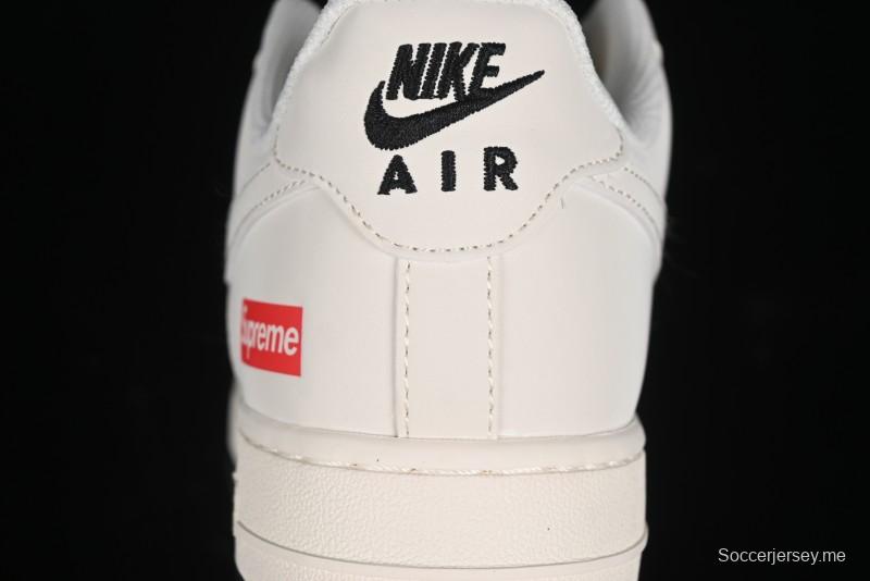 Nike Air Force 1 '07 Low Supreme Collaboration - White Black Two-Tone Low-Top Casual Sneakers - BB7577-217